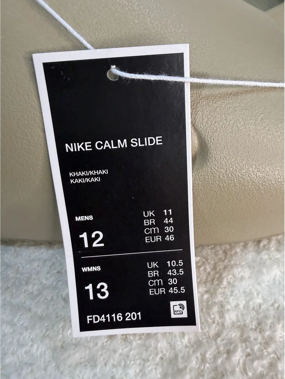 Nike Calm Slide Khaki Mens 12 FD4116 201  NWB